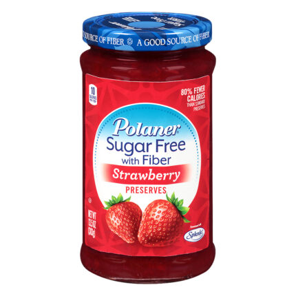 Polaner, Sugar Free With Fiber Strawberry Preserves Jar, Case Of 12, 13.5 Oz