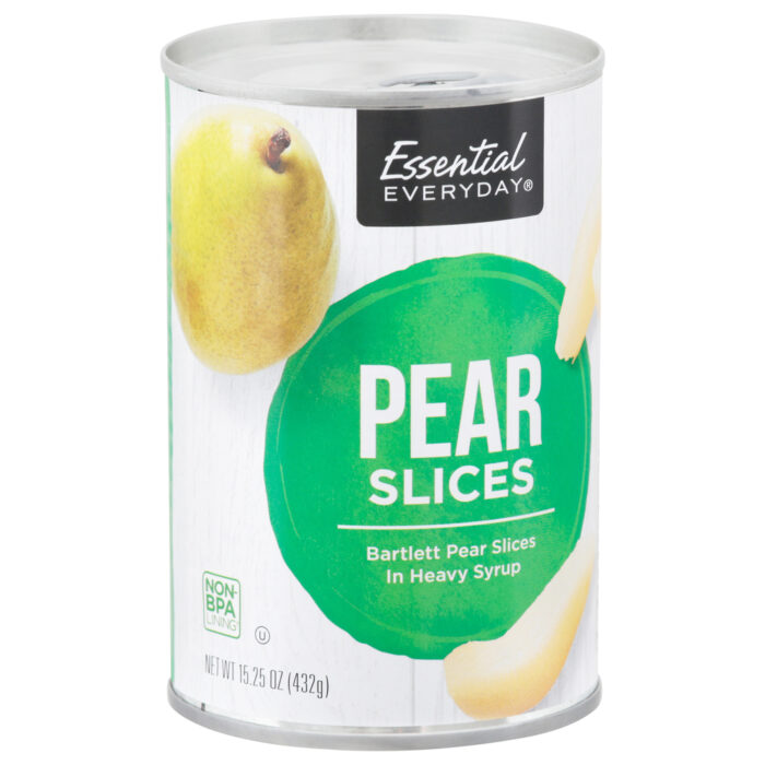 Essential Everyday, Bartlett Pear Slices In Heavy Syrup, Case Of 12, 15.25 Oz - Image 1