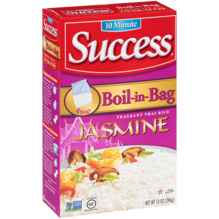 Success, Jasmine Fragrant Thai Rice Precooked Boil-In-Bag 4 X 3.5 Oz, Case Of 6, 14 Oz