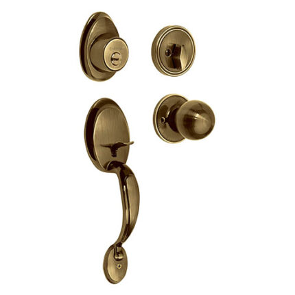 Entrance Handleset Antique Brass