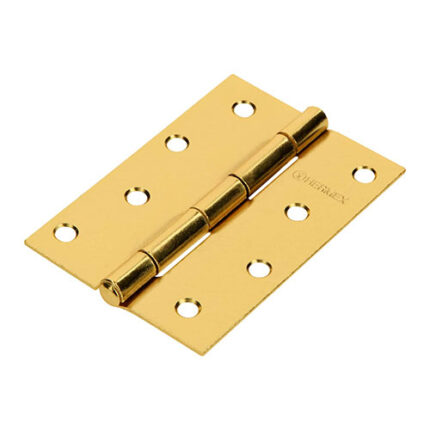 *** 4" Brass Plated Rectangular Hinge                         Special Order Item (Extended Lead Time 35-50 Days)