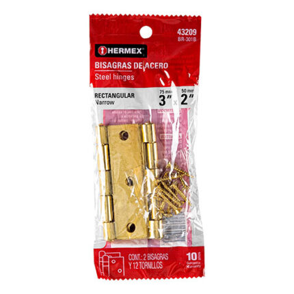 3" Plated Rectangular Hinge Blister