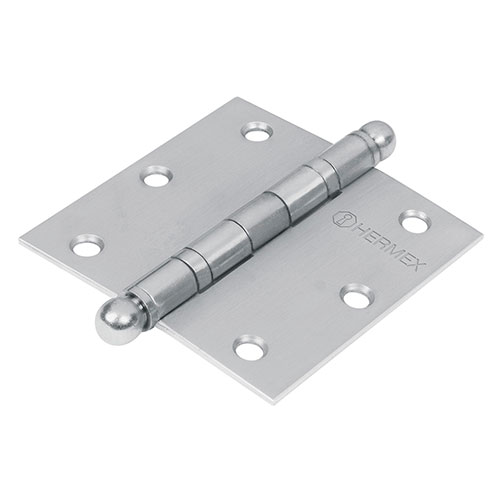 43223.jpg * 3-1/2" Stainless Round Head Square Hinge Special Order Item (Extended Lead Time 35-50 Days) - Image 1
