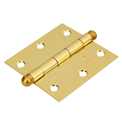 3" Plated Round Head Square Hinge