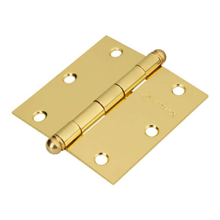 *** 3-1/2" Plated Round Head Square Hinge                         Special Order Item (Extended Lead Time 35-50 Days)