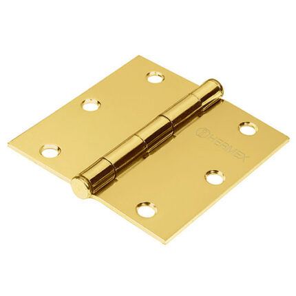 *** 3-1/2" Plated Flat Head Square Hinge                         Special Order Item (Extended Lead Time 35-50 Days)