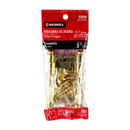 *** 3" Plated Round Head Square Hinge Bliste                         Special Order Item (Extended Lead Time 35-50 Days)