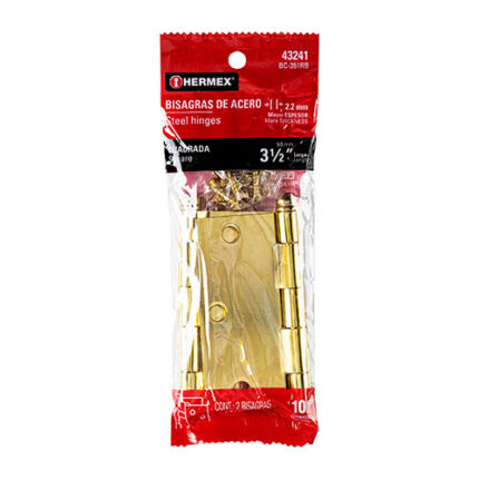 *** 3-1/2" Plated Round Square Hinge Blister                         Special Order Item (Extended Lead Time 35-50 Days)