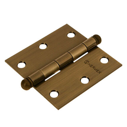 3" Antique Round Head Square Hinge