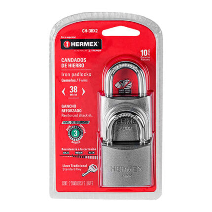 38Mm Steel Padlock 38Mm Key Alike (2Pcs)