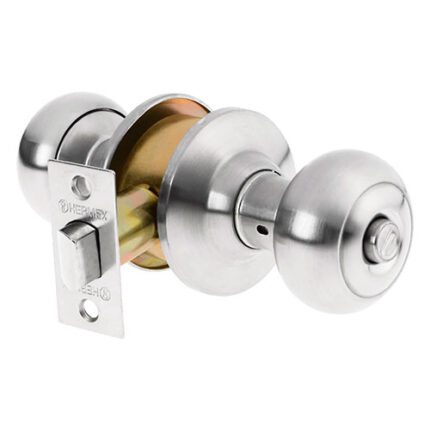 *** Satin Plated Bath Oval Knob Lock                         Special Order Item (Extended Lead Time 35-50 Days)