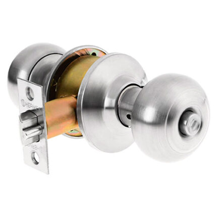 Satin Plated Bedroom Oval Knob Lock