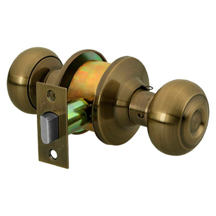 *** Antique Brass Entry Oval Knob Lock                         Special Order Item (Extended Lead Time 35-50 Days)