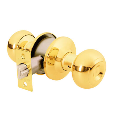 ***Polished Brass Entry Oval Knob Lock                         Special Order Item (Extended Lead Time 35-50 Days)