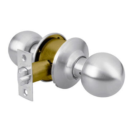 Satin Plated Entry Ball Knob Lock