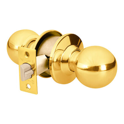 Polished Brass Entry Ball Knob Lock