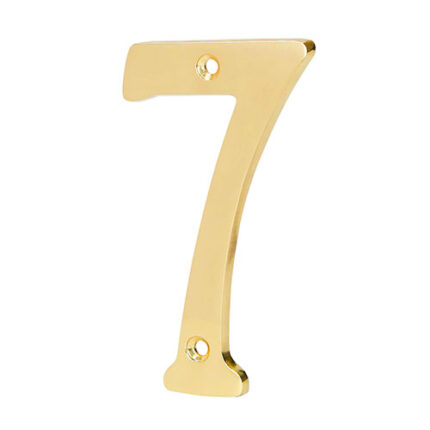 *** 4" Solid Brass Number 7                         Special Order Item (Extended Lead Time 35-50 Days)