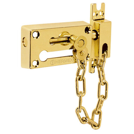Heavy Duty Chain Door Guard Brass Finish