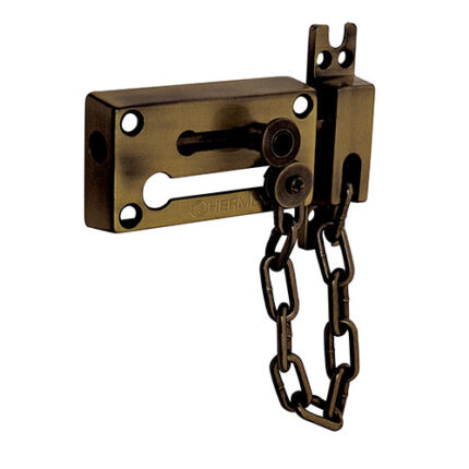 *** Antique Brass Keyed Chain Door Lock                         Special Order Item (Extended Lead Time 35-50 Days)