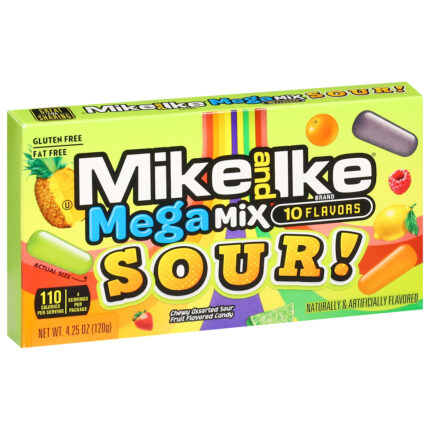 Mike And Ike, Mega Mix Sour Candy, Case Of 12, 4.25 Oz