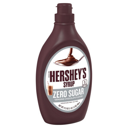 Hershey'S, Zero Sugar Chocolate Syrup Gluten Free Fat Free Aspartame Free Bottle, Case Of 6, 17.5 Fl Oz