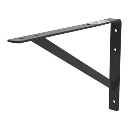 1X16" Black Heavy Duty Shelf Bracket