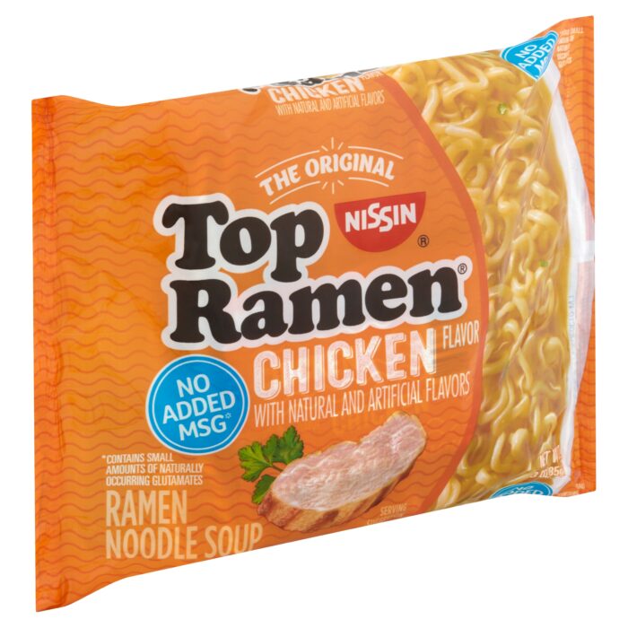 Nissin, Top Ramen Ramen Noodle Soup Chicken, Case Of 24, 3 Oz - Image 1