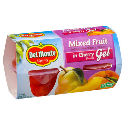 Del Monte, Mixed Fruit In Cherry Flavored Gel, Case Of 6, 18 Oz