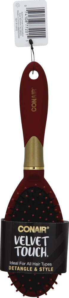 Conair, Velvet Touch Full Size Nylon Bristle Cushion Hairbrush, Case Of 3, 1 Ct