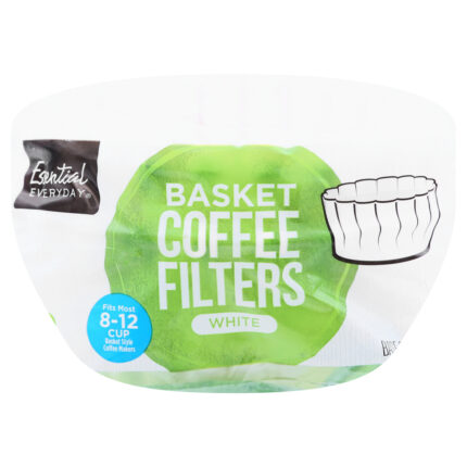 Essential Everyday, Basket Coffee Filters White, Case Of 12, 100 Ct