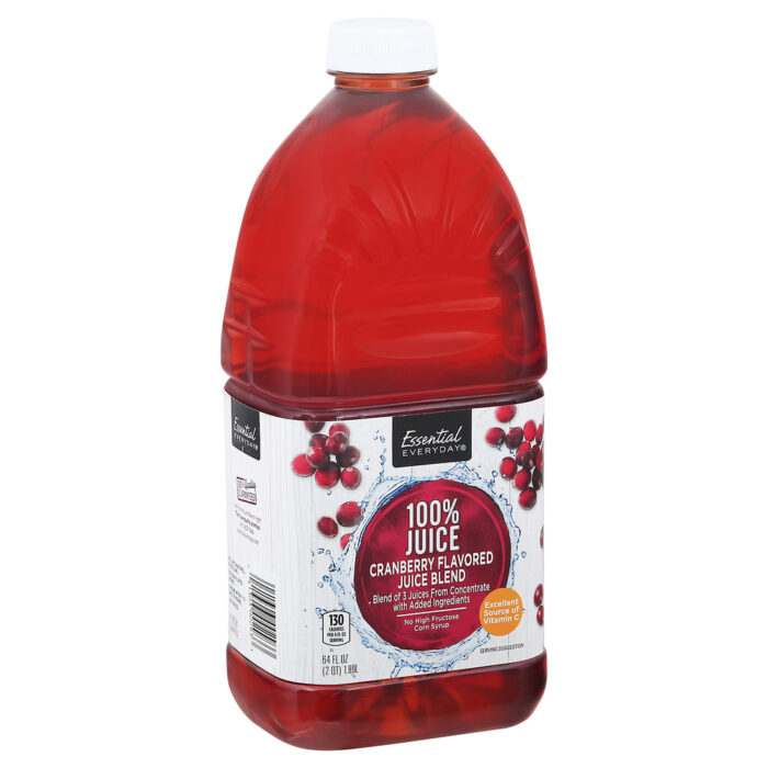 Essential Everyday, Juice Cranberry Flavored Blend 100%, Case Of 8, 64 Fl Oz - Image 1