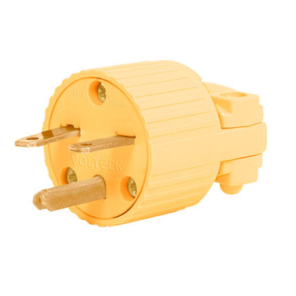 15 Amp Abs High-Voltage Grounded Plug