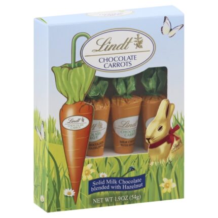 Lindt, Chocolate Carrots: Solid Milk Chocolate Blended With Hazelnut, Case Of 18, 1.9 Oz