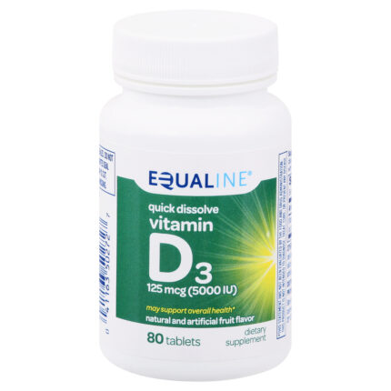 Equaline, Quick Dissolve Vitamin D3 125 Mcg Tablets, Case Of 3, 80 Ct