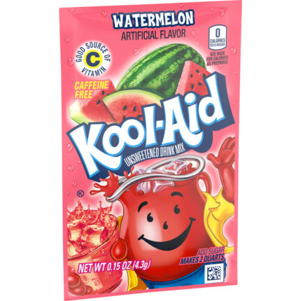Kool-Aid, Unsweetened Drink Mix Packet Watermelon, Case Of 48, .15 Oz