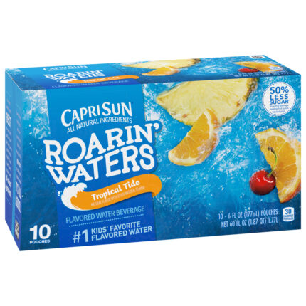 Capri Sun, Roarin' Waters Flavored Water Tropical Tide, Case Of 4, 60 Fl Oz