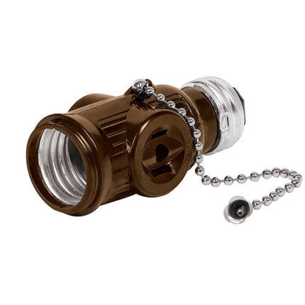 2 Socket Bakelite Lamp Holder W/Chain