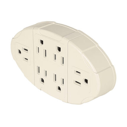 6-Outlet Grounding Oval Wallmount Surge