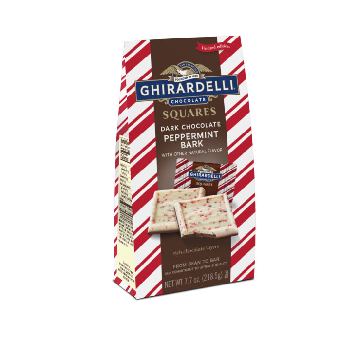 Ghirardelli, Dark Chocolate Peppermint Bark Squares, Case Of 12, 7.7 Oz - Image 1