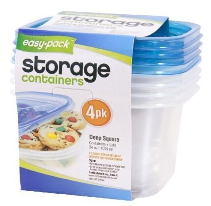 Easy Pack, Storage Containers Deep Square, Case Of 6, 4 Ct