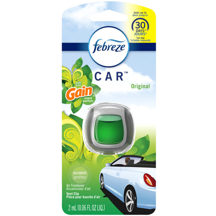 Febreze Car Air Freshener 0.06 Oz Vent Clip Gain Original - Image 1