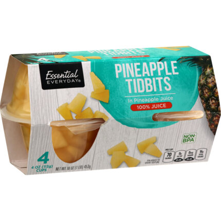 Essential Everyday, Pineapple Tidbits In 100% Juice, Case Of 6, 16 Oz