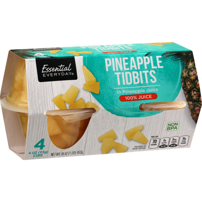 Essential Everyday, Pineapple Tidbits In 100% Juice, Case Of 6, 16 Oz - Image 1