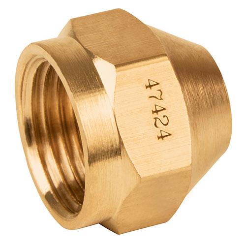 47424.jpg *** 3/8"Od, Brass, Flare Cap                         Special Order Item (Extended Lead Time 35-50 Days) - Image 1