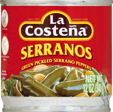 La Costena, Green Pickled Serrano Peppers, Case Of 12, 12 Oz