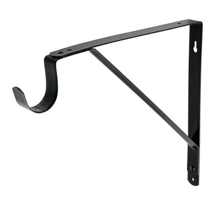 *** 11X12" Black Shelf Bracket & Rod Support                         Special Order Item (Extended Lead Time 35-50 Days)