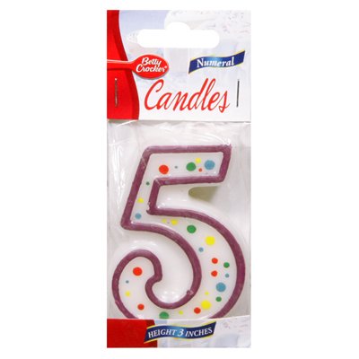 Betty Crocker, Birthday Candles Numeral Five, Case Of 6, 1 Ct