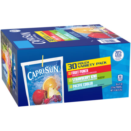 Capri Sun, Variety Pack Fruit Punch Strawberry Kiwi And Mixed Fruit Juice Drink Pouches, 1 Each, 180 Fl Oz