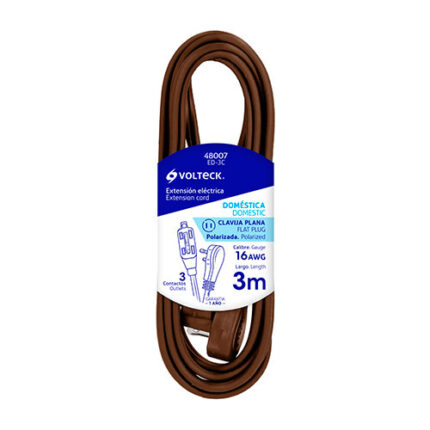 9.84 Ft Brown Domestic Extension Cord