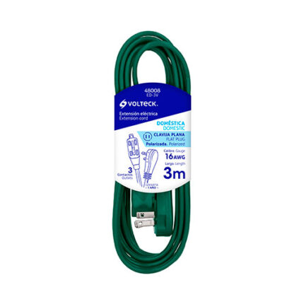 9.84 Ft Green Domestic Extension Cord